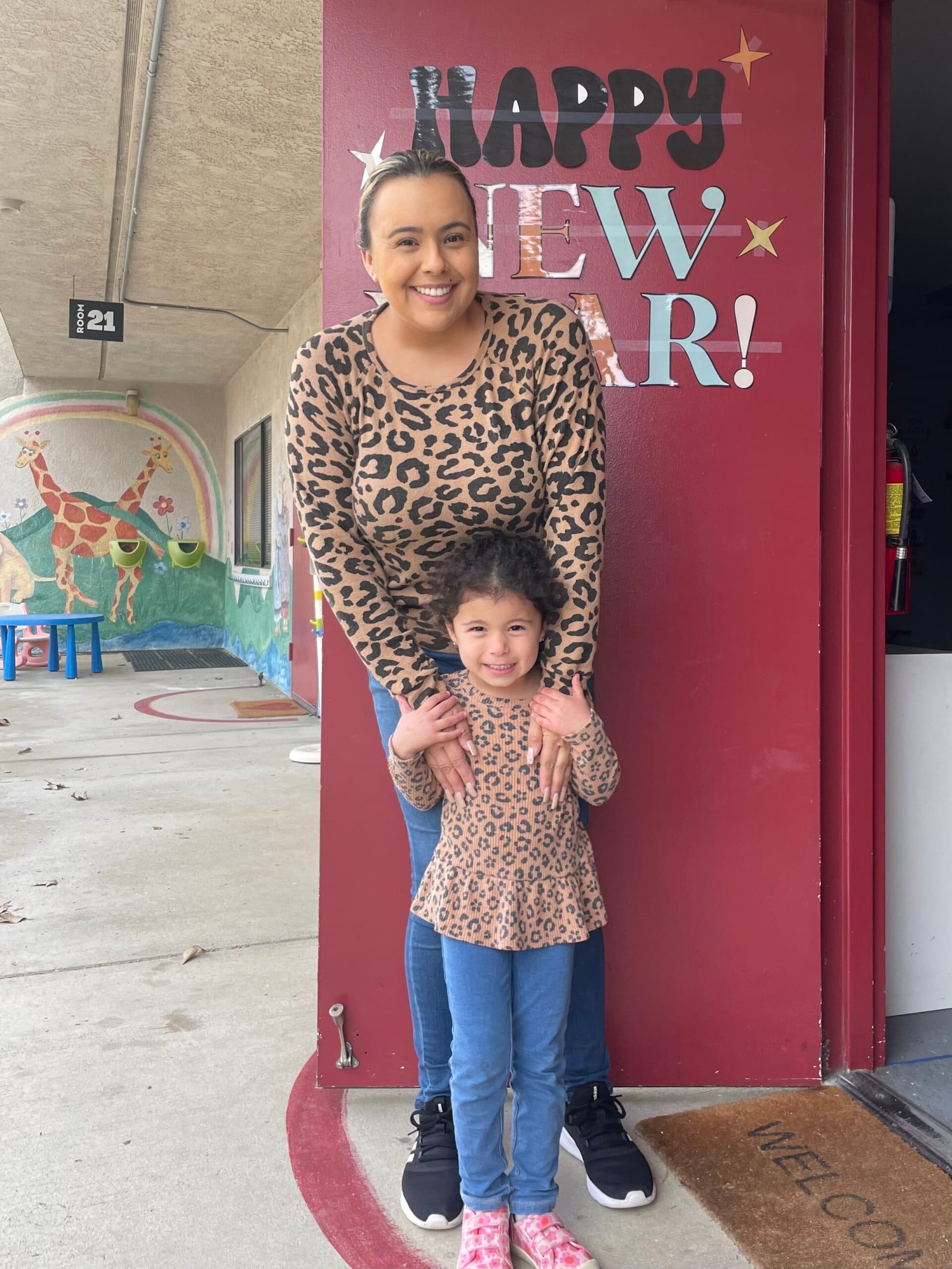 Teacher celebrating the new year with a student
