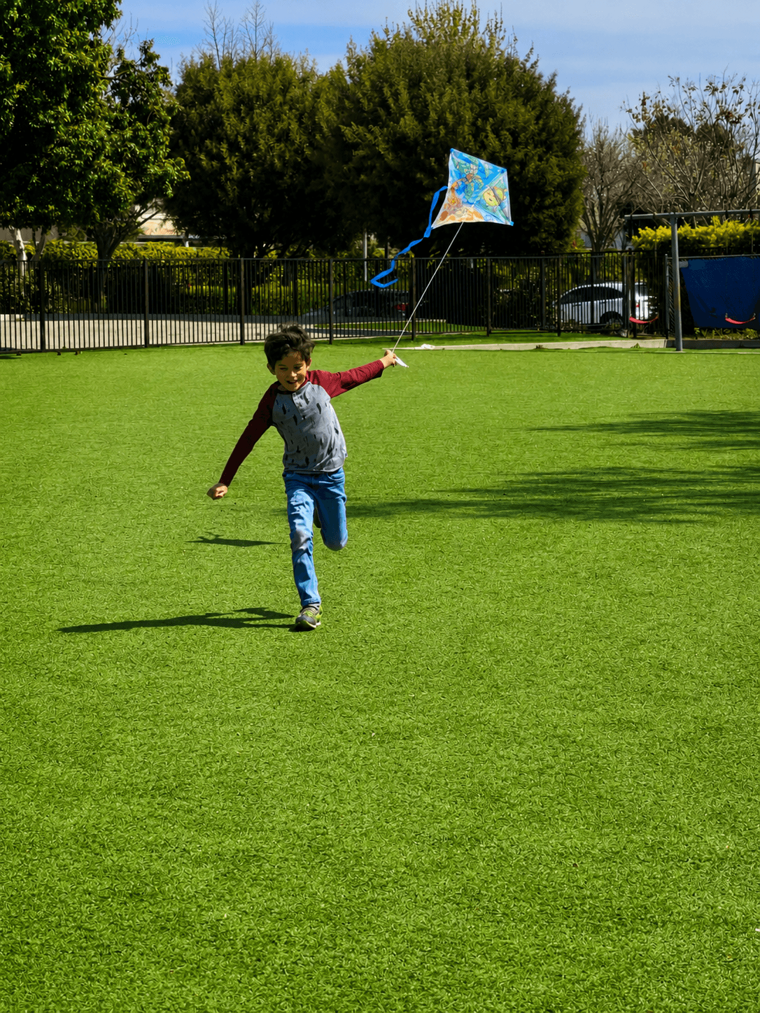 After school kite flying outdoors
